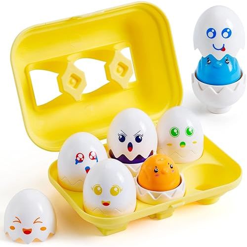 Matching Easter Eggs Toys for 1-3 Year Old Girl Boy, Educational Montessori Toys for Toddlers 1-3 Year Old, Learning Baby Toys 12-18 Months, One First Birthday Gifts Age 1-2