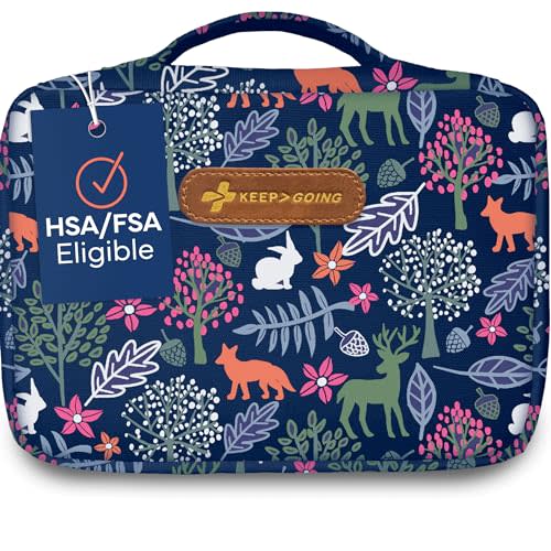 KeepGoing Large Home First Aid Kit for Kids – 270 Pc. First Aid Kit for Car, Home, Dorm, & Boat with Latex-Free Bandages – 10 x 7 x 3.5 in. Travel First Aid Kit (Woodland)