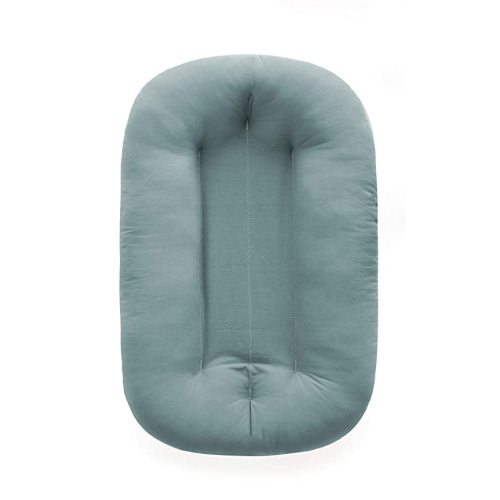 Snuggle Me Organic Bare | Baby Lounger & Infant Floor Seat | Newborn Essentials | Organic Cotton, Fiberfill | Slate
