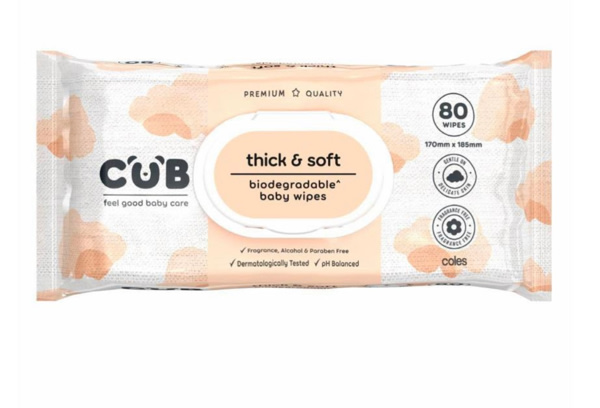 CUB Gentle Care Premium Thick & Soft Fragrance Free Baby Wipes | 80 Pack