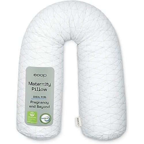 Coop Home Goods Maternity Pillow - Memory Foam Body Pillow for Pregnancy, Original Pregnancy Pillow, Side Sleeper Body Pillow, Full Body Pillow for Sleeping, Pregnancy Pillows for Sleeping (White)