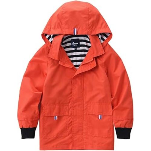 Hiheart Boys Girls Waterproof Hooded Jackets Cotton Lined Rain Jackets