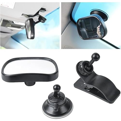 Baby Car Mirror, Shatter-Proof Rear Facing Mirror for Infant Safety, 360 Rotation Clear View for Windshield Sun Visor
