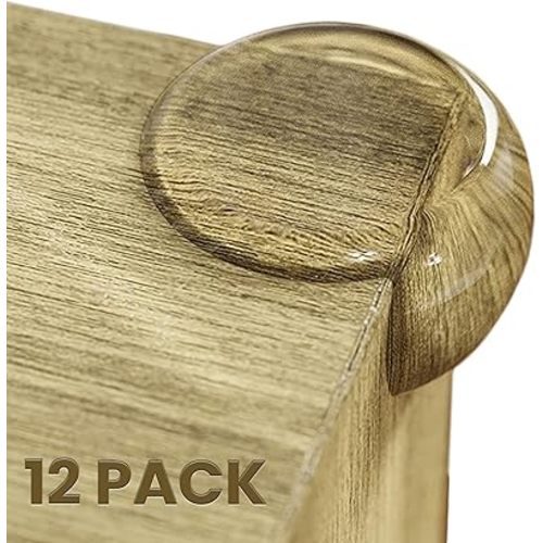 Table Corner Protectors for Baby, Clear Furniture Corner Guards & Edge Safety Bumpers, Round Baby Proof Bumper, Table Edges & Sharp Corners Baby Proofing (12 Pack)