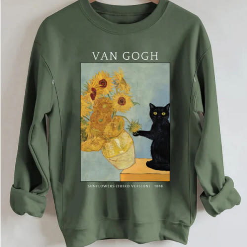 Van Gogh Cat Nursing Sweatshirt – Giftifymama