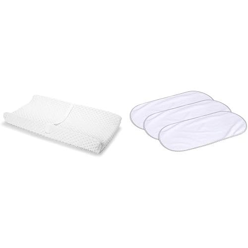 Munchkin® Secure Grip™ Contoured Baby Diaper Changing Pad for Dresser, Includes Cover, Waterproof Pad & Waterproof Changing Pad Liners, 3 Count