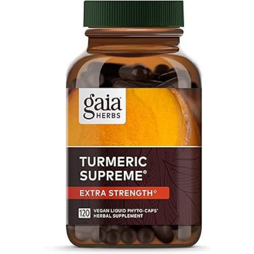 Gaia Herbs Turmeric Supreme Extra Strength - Supports Occasional Swelling from Normal Wear & Tear - with Turmeric Curcumin & Black Pepper - 120 Vegan Liquid Phyto-Capsules (Up to 120-Day Supply)