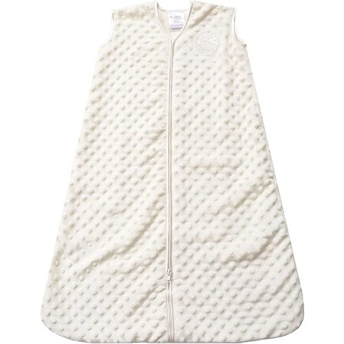HALO Sleepsack Plush Dot Velboa Wearable Blanket, TOG 1.5, Cream, Medium