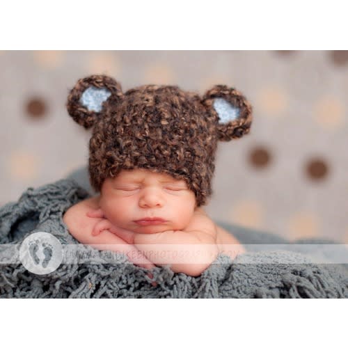 Baby Hat READY - Baby Bear Hat Made with Soft Mohair Blend Yarn
