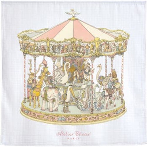 Pink Carousel Cotton Swaddle