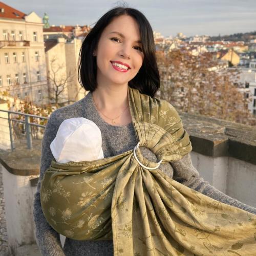 Cotton Ring Sling Baby Carrier - Soft Adjustable Jacquard Sling for Newborns & Toddlers, Babywearing Wrap