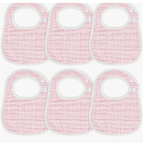 Accmor Muslin Baby Bibs, 6 Pack Soft Cotton Baby Bandana Drool Bibs for Boys Girls Teething and Drooling, Blue