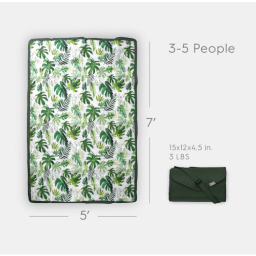 Little Unicorn Outdoor Blanket - Tropical Leaf, 5 X 7 Ft