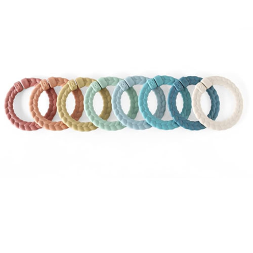 Itzy Ritzy Linking Ring Set; Set of 8 Braided, Rainbow-Colored Versatile Linking Rings; Attach to Baby's Car Seat, Stroller & Activity Gym to Keep Toys Nearby; Rainbow