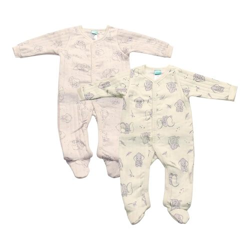 Magic Threadz Disney Clothes Baby Boys 2-Pack Quilted Footed Coveralls Mickey Mouse, Winnie the Pooh and Dumbo (0/3M-6/9M)