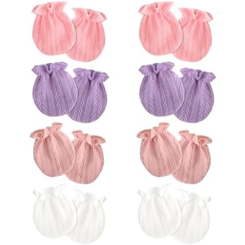 Newborn Baby Mittens No Scratch Cotton Elastic Wrist Gloves Infant Toddler Mittens for Baby Boy Girl 0-6 Months