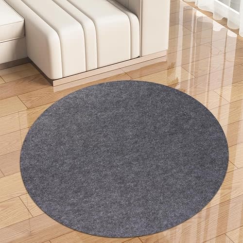 Non-Slip Rug Pads,Round 5 Ft Waterproof Extra Large Area Rugs Non Skid Rug Pad for All Floors and Finishes Durable Hardwood Floor Protective Felt Keeps Rugs in Place, Safe and Secure