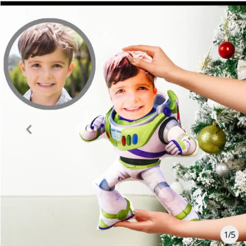 Custom Face Pillow Personalized Photo Pillow Buzz Lightyear Fighting MiniMe Pillow Gifts for Kids