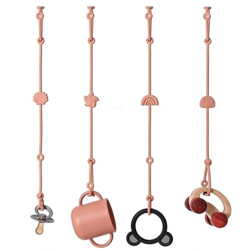 Andy Bear Toy Straps for Toddler Toy Safety Straps Silicone High Chair Toys Straps Toddler Bottle Straps for Strollers, High Chair, Cribs, Car Seat, Stroller Accessories-Terra Cotta