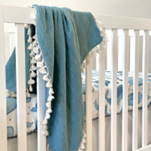 Crane Baby 6 Layer Muslin Blanket - Riverstone