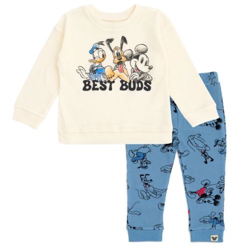 Disney 101 Dalmatians Newborn Baby Boys Waffle Knit Pullover Sweatshirt And Jogger Pants Outfit Set Pale Teal 0-3 Months