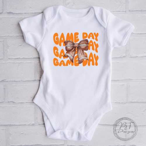 Orange and White Football Onesie® Bodysuit - Game Day