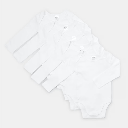 5 Pack Long Sleeve Bodysuits - Kmart