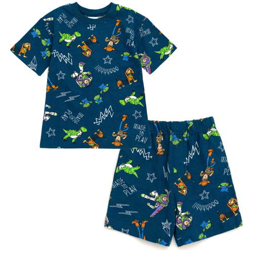 Disney Toy Story Woody Buzz Lightyear Slinky Dog Toddler Boys French Terry T-Shirt and Shorts Outfit Set 3T