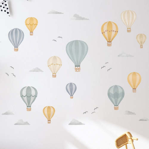Striped Hot Air Balloon Wall Decals