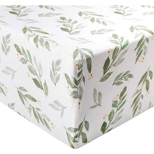 Copper Pearl Premium Knit Baby Crib Sheets for Boys and Girls Breathable and Soft, Fitted Crib Sheets for Standard Baby Mattresses, Crib Sheet for Baby Registry or Shower Gift, Fern