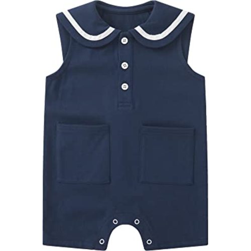 pureborn Baby Boys Girls Nautical Romper One-Piece Beach Outfit Summer Clothes 0-24 Months