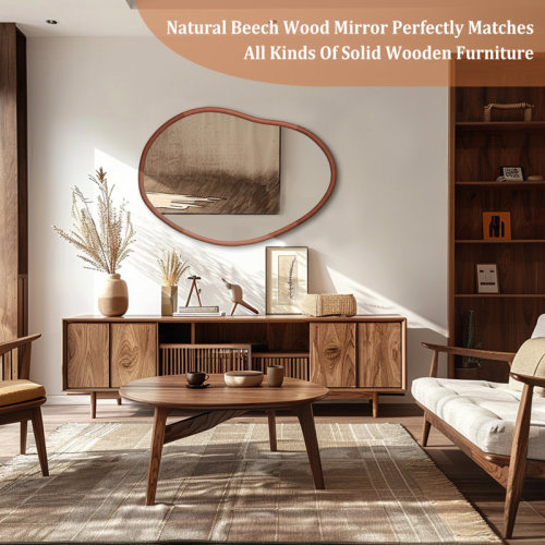 Ivy Bronx Asymmetrical Mirror, Irregular Finleyville Decorative For Bedroom Living Room Entryway Hall | Wayfair