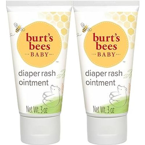 Burt's Bees Baby Diaper Rash Cream, 40% Zinc Oxide Calms & Soothes Skin for Fast Relief, Eczema Safe Balm, 100% Natural Origin Plant Based Formula, Pediatrician Tested, Travel Size, 6 oz (3 oz 2-Pack)