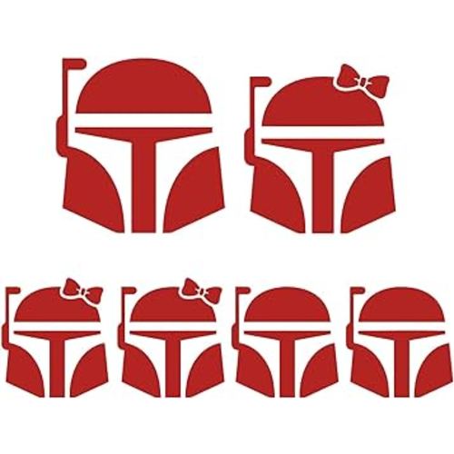 Boba Fett Mandalorian Family 6" Vinyl Sticker Car Decal (6" Red)