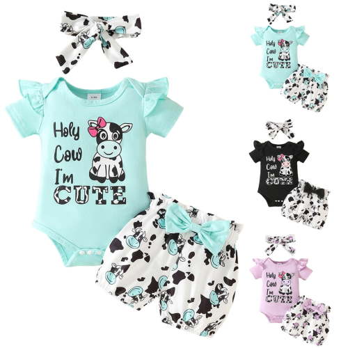 eczipvz Baby Girl Clothes 12 18 Months Romper Shorts Set Floral Summer Outfits 3 Months Cute Baby Clothes Purple,6-9 Months
