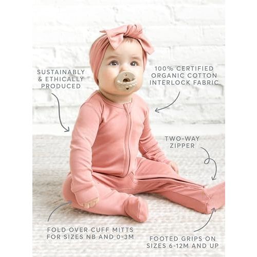 Colored Organics KENDI Organic Cotton Zip Sleeper - Natural NB