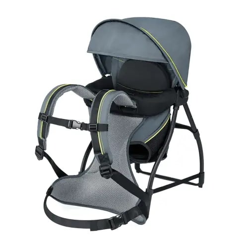 Chicco SmartSupport Aluminum Frame Backpack Carrier, Lightweight Baby Backpack Carrier | Solar/Grey