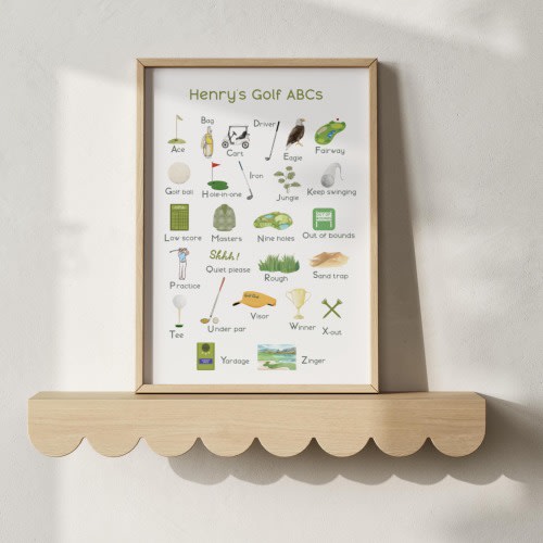 golf nursery decor golf alphabet print sports themed nursery golf baby room print ABC golf wall art golf themed alphabet poster boy decor