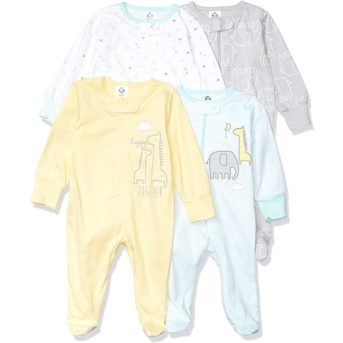 Gerber baby-girls 4 Pack Sleep 'N Play Footie