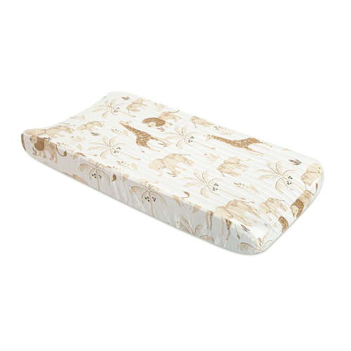 Crane Baby Kendi Quilted Changing Pad Cover, Kendi Safari Animal Print