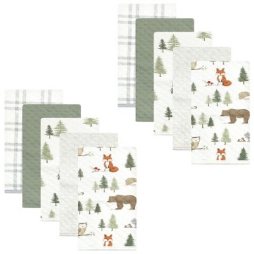 Hudson Baby Unisex Baby Quilted Burp Cloths, Forest Animals, One Size