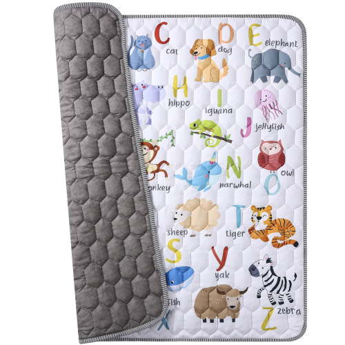 KABOER Baby Play Mat for Floor, Premium Foam Baby Play Mat 50" X 50", One-Piece Crawling, Washable Foldable Crawling Mat, Non-Slip Cushioned Playmat for Babies, Toddlers, Infants, Floor Tummy Time