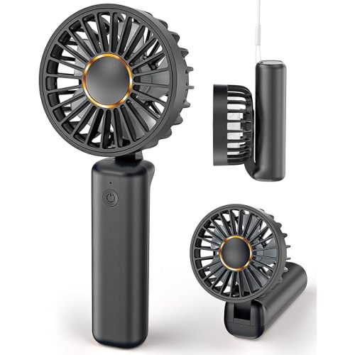 Handheld Mini Fan, Portable Fans 2000mAh USB Rechargeable, 180° Foldable, Ultra Quite, Small Personal Desk Fan Electric Hand Fans Battery Operated for Travel Indoor Outdoor