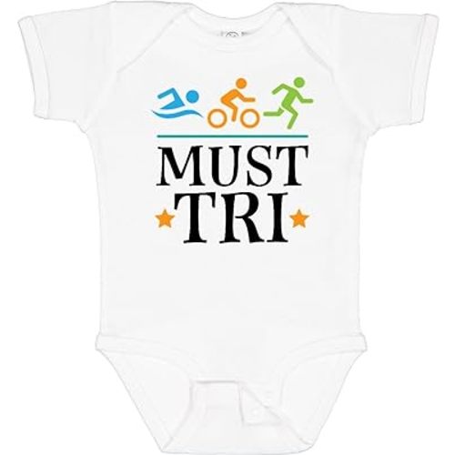 inktastic Triathlon Sports Gift Must Tri Baby Bodysuit