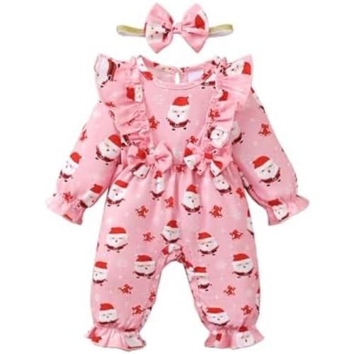 SUNNY PIGGY Newborn Baby Girl Clothes Baby Girl One Piece Romper Fall Winter Long Sleeve with Hat Sets Cute Infant Outfits