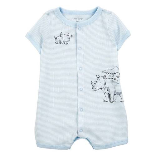 Baby Boy Carter's Rhino Striped Short-Sleeve Romper