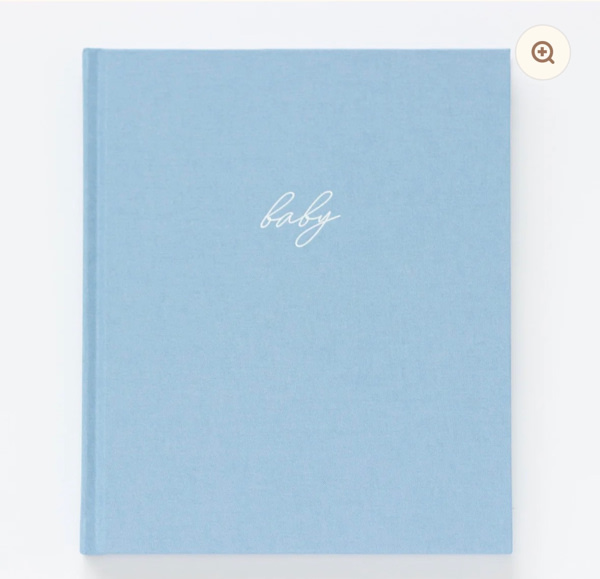 Linen Baby Book - Blue