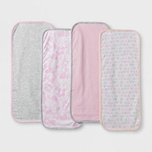 Baby Girls' 4pk Clouds Burp Cloth Set - Cloud Island™ Pink
