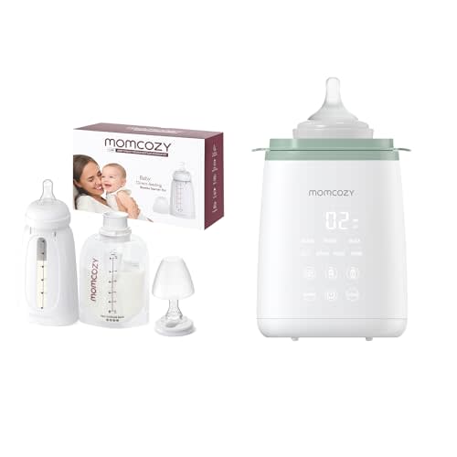 Momcozy Portable Disposable Baby Bottle Kit & Momcozy Bottle Warmer