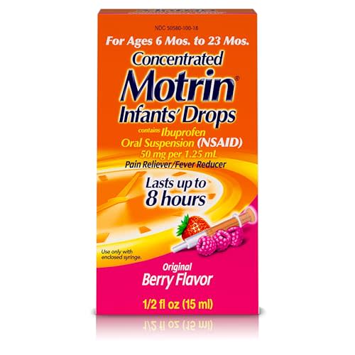 Motrin Infants Concentrated Drops, Fever Reducer, Ibuprofen, Berry Flavored, 0.5 Oz, 2 Pack